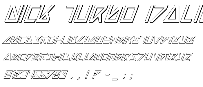 Nick Turbo Italic 3D font